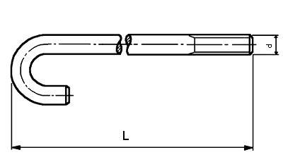 Kotwa rodzaj P rys techniczny wg PN-72/M-85061